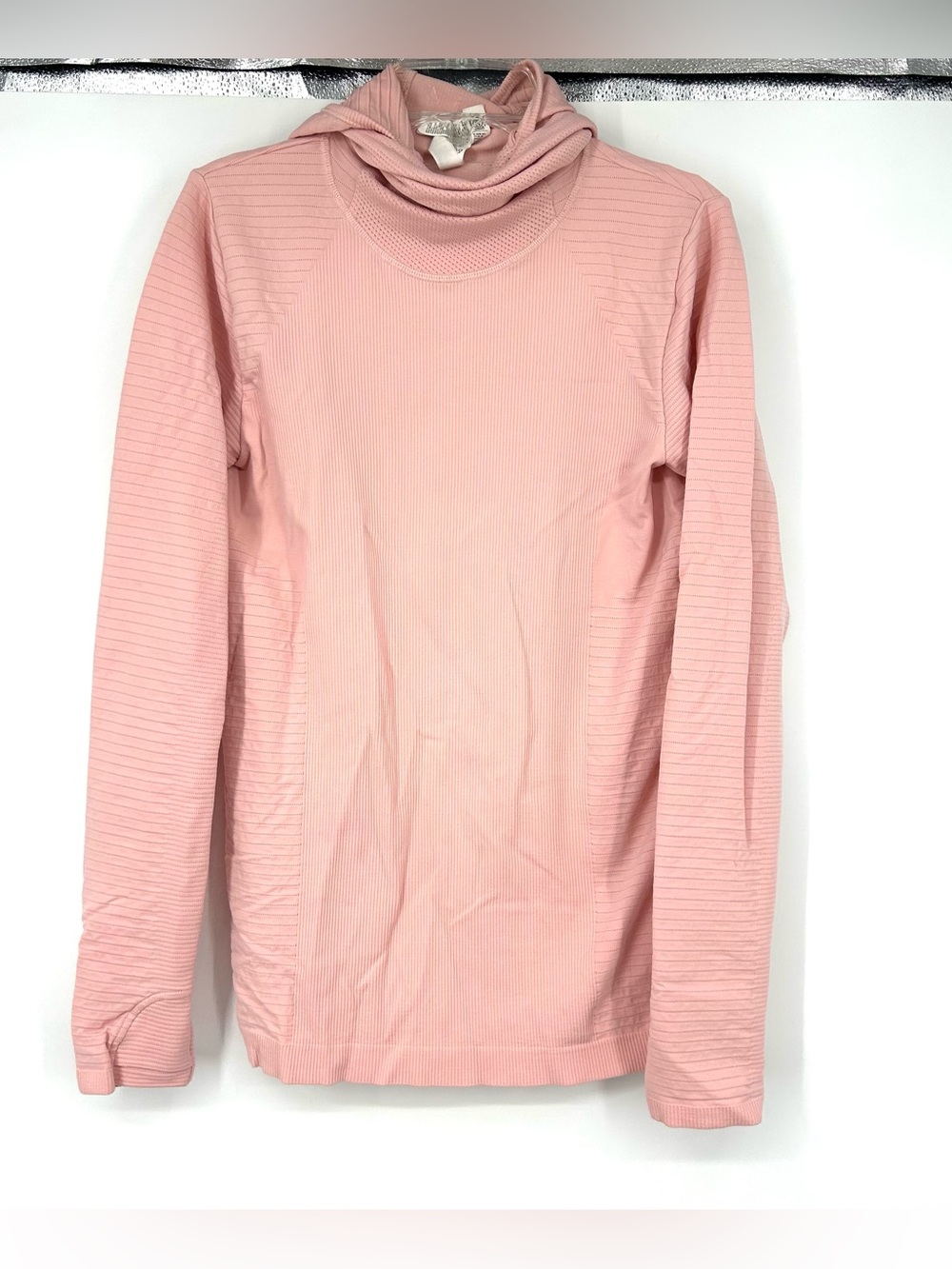 Athleta Flurry Balaclava Rib Long Sleeve Top Pink
